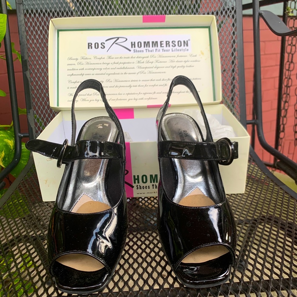 Ross Hommerson, Black Patent Pumps, Sz 9N, EUC